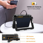 MEIKEE 80W Led Arbeitsleuchte 12000MAH LED Baustrahler Akku Strahler 4 Lichtmodi Campinglampe Tragbar 5 Helligkeiten Solar USB-Aufladung Akku Lampe für Camping, Garage, Bau, Reparatur, Notfall 2PCS