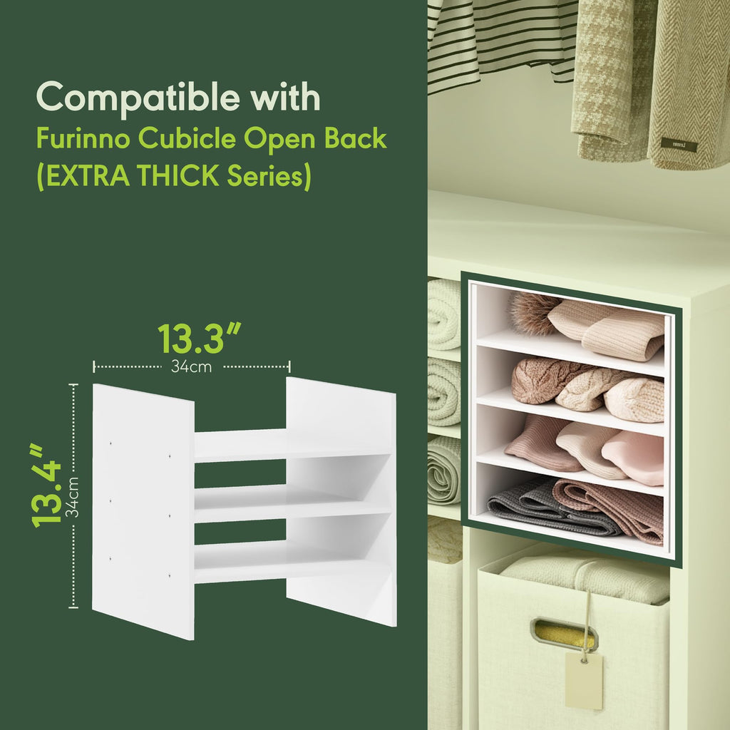 Furinno Cubicle Aktenordner-Würfeleinsatz mit 3 Ablagen, Dunkle Eiche