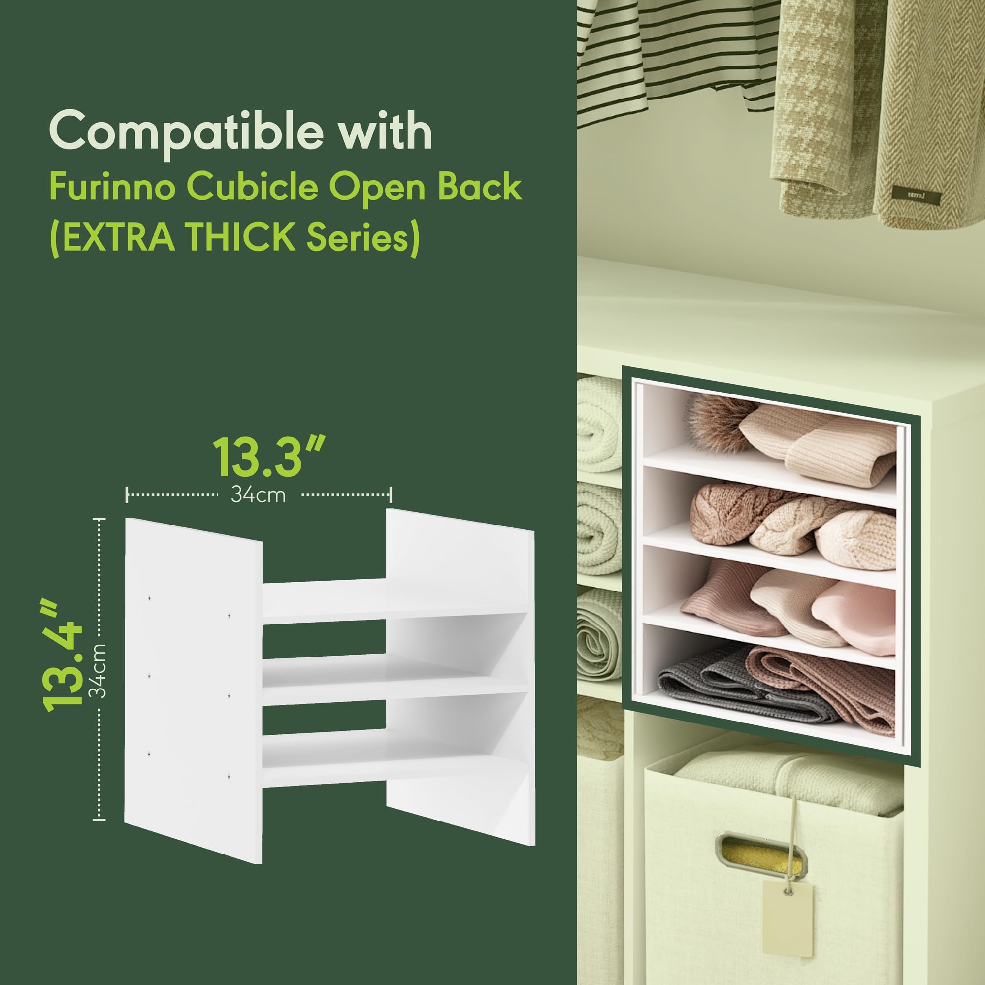 Furinno Cubicle Aktenordner-Würfeleinsatz mit 3 Ablagen, Dunkle Eiche