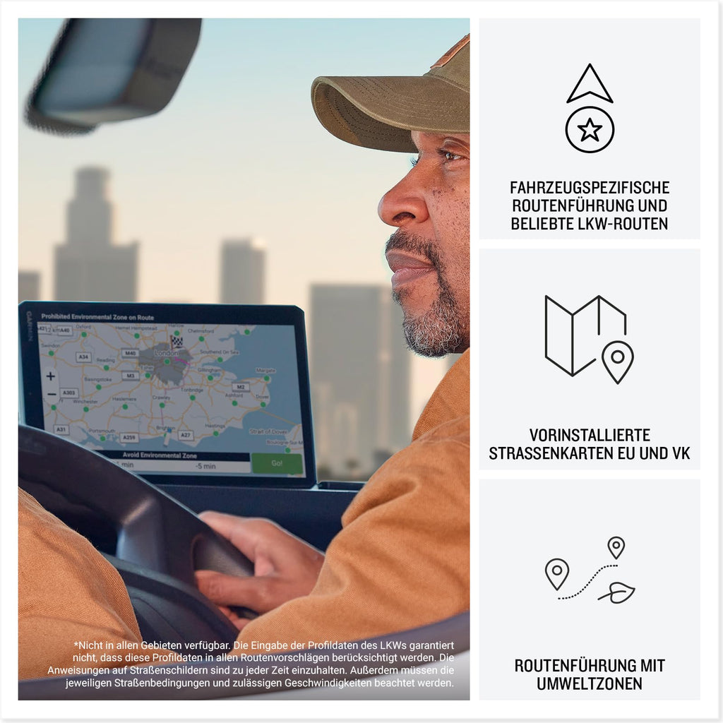 Garmin dēzl LGV720 MT-S - smartes LKW-Navigationsgerät mit 7" (17,7cm) Farbdisplay, vorinstallierten EU Karten (34 Länder), Fahrzeugspezifische Routenführung, Wetterwarnungen, beliebte LKW Strecken