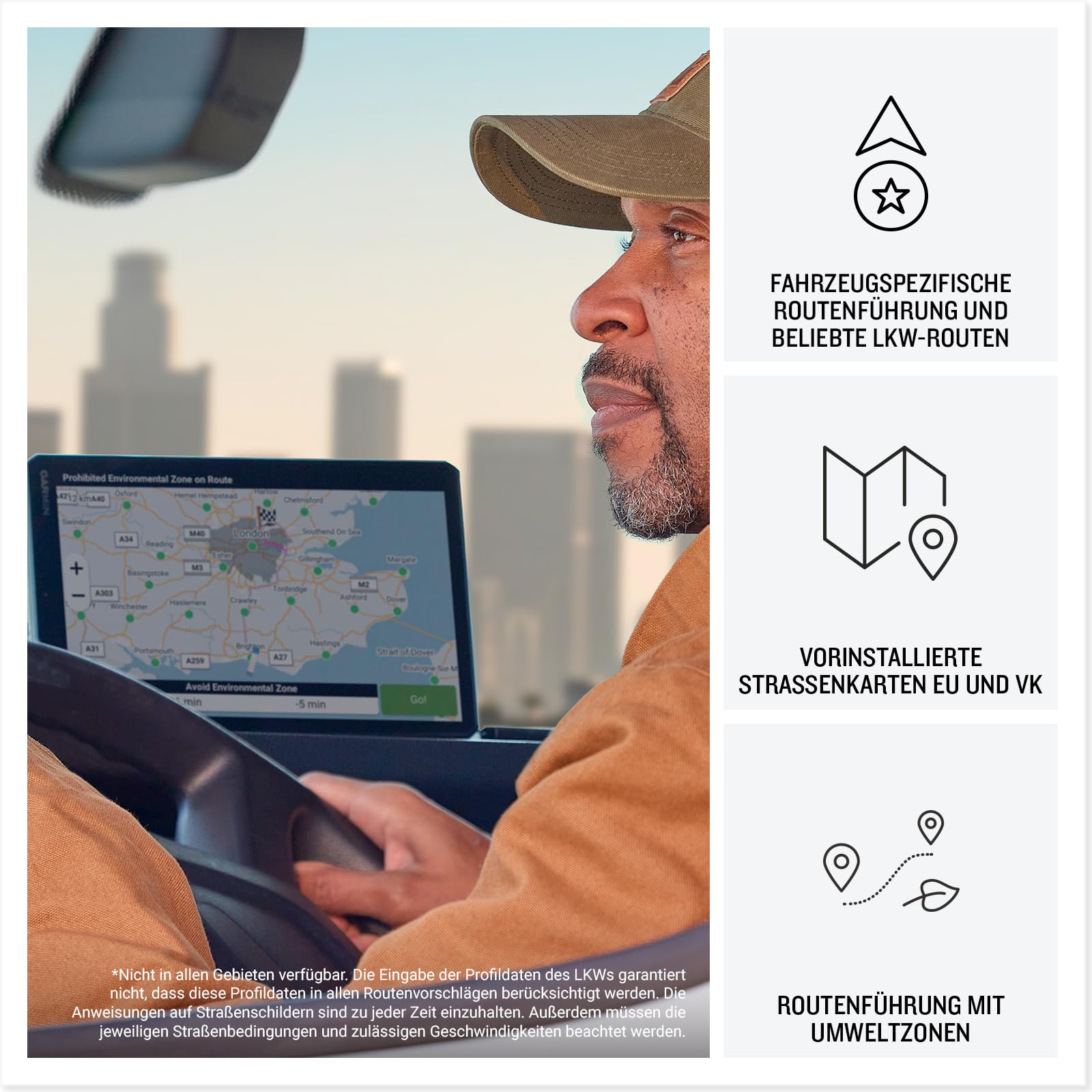 Garmin dēzl LGV720 MT-S - smartes LKW-Navigationsgerät mit 7" (17,7cm) Farbdisplay, vorinstallierten EU Karten (34 Länder), Fahrzeugspezifische Routenführung, Wetterwarnungen, beliebte LKW Strecken