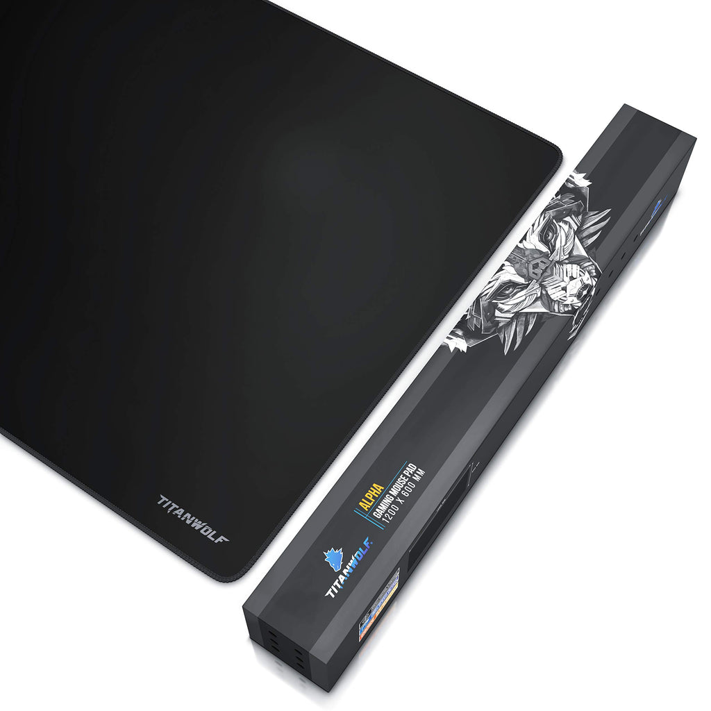 Titanwolf- Übergröße Mauspad Gaming Titanwolf 1200x600mm XXXL Mousepad groß mit Motiv Tischunterlage Large Size - verbessert Präzision und Geschwindigkeit XXL z.B. für Logitech Maus und Tastatur