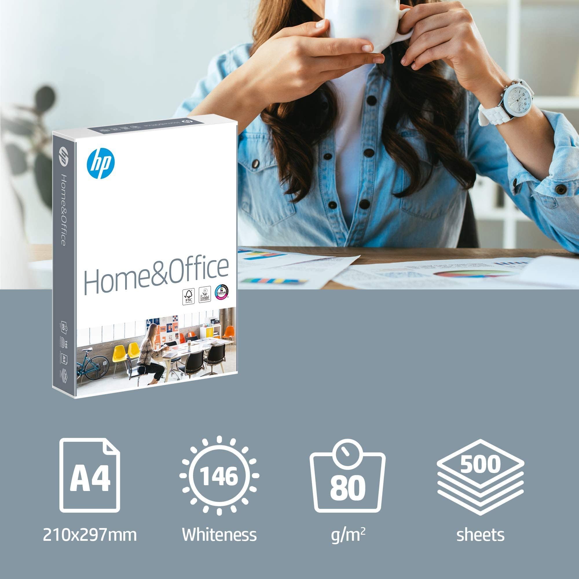 HP Home und Office, A4, Weiß, 5 Pakete mit 500 Blatt