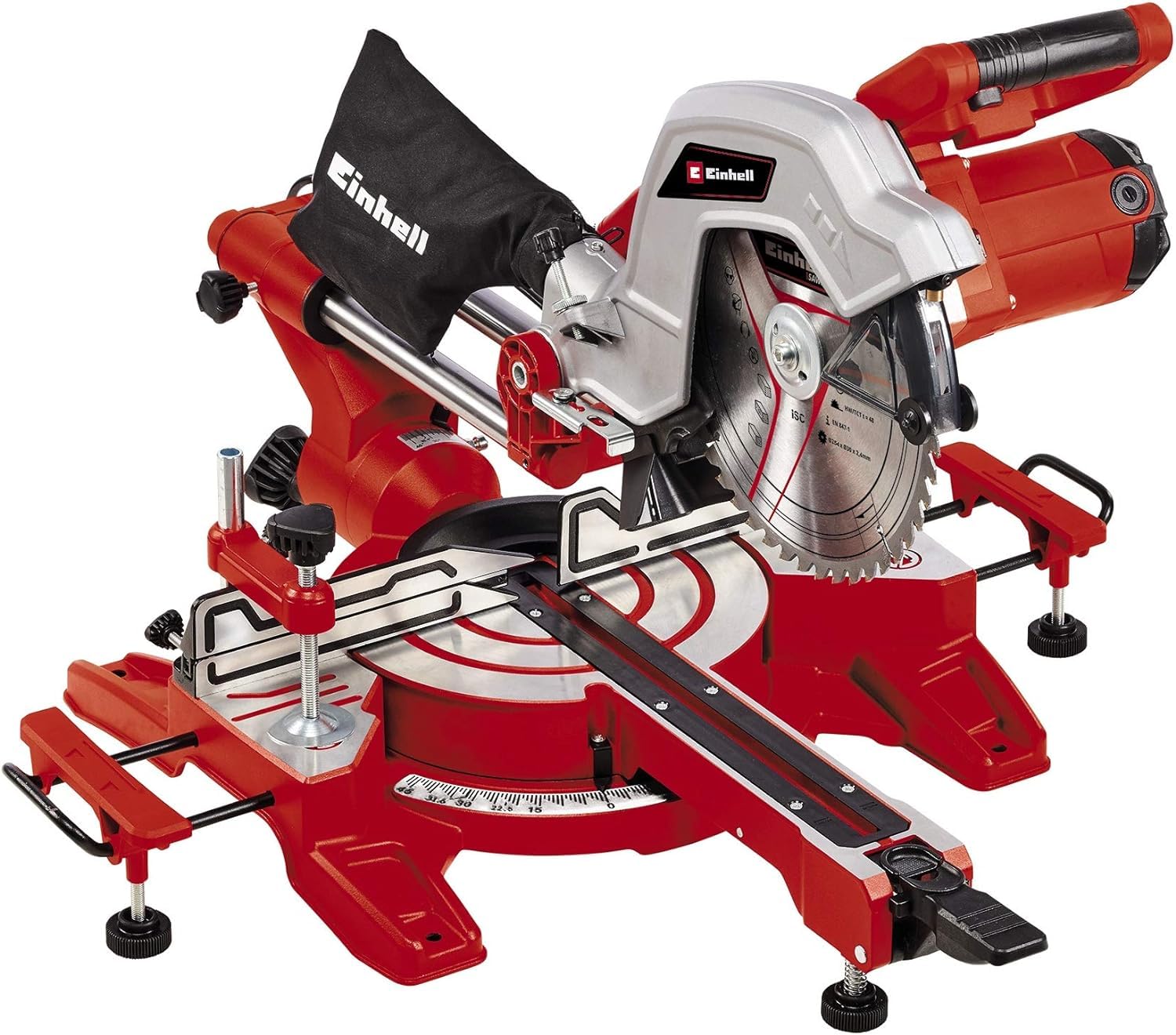Einhell Zug-Kapp-Gehrungssäge TC-SM 254 (1900 W, max. 85 mm x 305 mm Schnitttiefe/-breite, Ø 254 mm Sägeblatt, neigbarer Sägekopf, Zugfunktion, Laser)