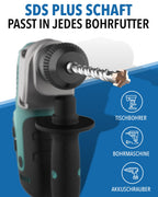 SDS Plus Betonbohrer – 7-teilig inkl. Kassette – Ø 5, 6, 6, 8, 8, 10, 12 mm x 156 mm – Profi Bohrset für Beton, Stein & Mauerwerk