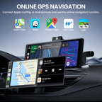 TECXERLLON 10,26 Zoll Wireless Carplay & Android Auto, Apple Car Play Display mit 4K Dashcam&1080P Rückkamera, Android Auto Display mit GPS Navigation, Mirror Link AUX FM 64G TF