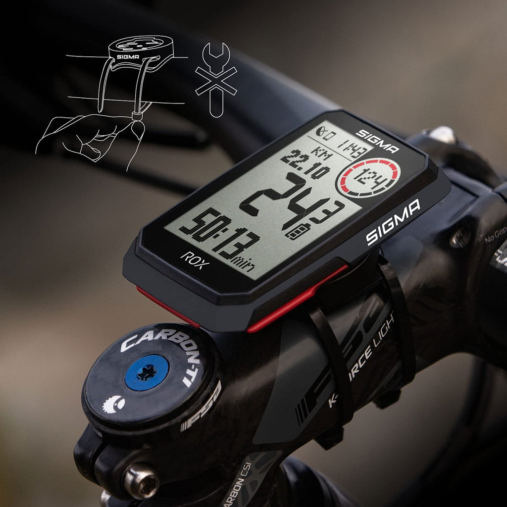 SIGMA ROX 4.0 Black | Fahrradcomputer kabellos GPS & Navigation inkl. Halterung | Outdoor GPS Navigation mit Höhenmessung