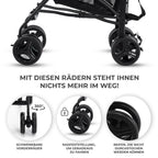 Kinderkraft TIK Kinderwagen, Liegebuggy, Sportwagen, Leicht - 6,5kg, Drehbare Vorderräder, Verstellbarer Griff, Stufenlose Einstellung der Rückenlehne, Schnelles Zusammenklappen, bis zu 17kg, Beige