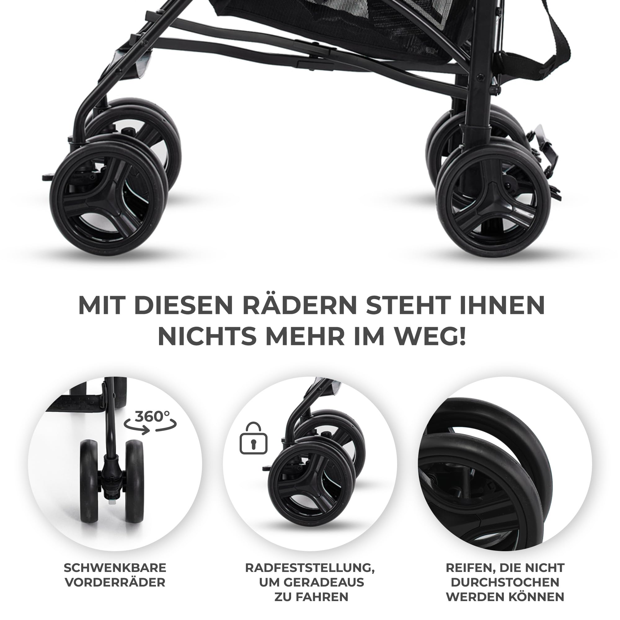 Kinderkraft TIK Kinderwagen, Liegebuggy, Sportwagen, Leicht - 6,5kg, Drehbare Vorderräder, Verstellbarer Griff, Stufenlose Einstellung der Rückenlehne, Schnelles Zusammenklappen, bis zu 17kg, Beige