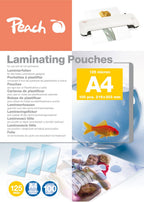 Peach Laminierfolien A4-125 mic - 100 pouches - glänzend - Premiumqualität für beste Laminierergebnisse - geeignet für alle Laminiergeräte - PP525-02