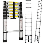 5M Teleskopleiter, Aluleiter Klappleiter Mehrzweckleiter Rutschfester Ausziehleiter Ausziehbare Leiter Sprossenleiter Stehleiter Tragbar Leichte Leiter Schiebeleiter 150 kg Belastbarkeit