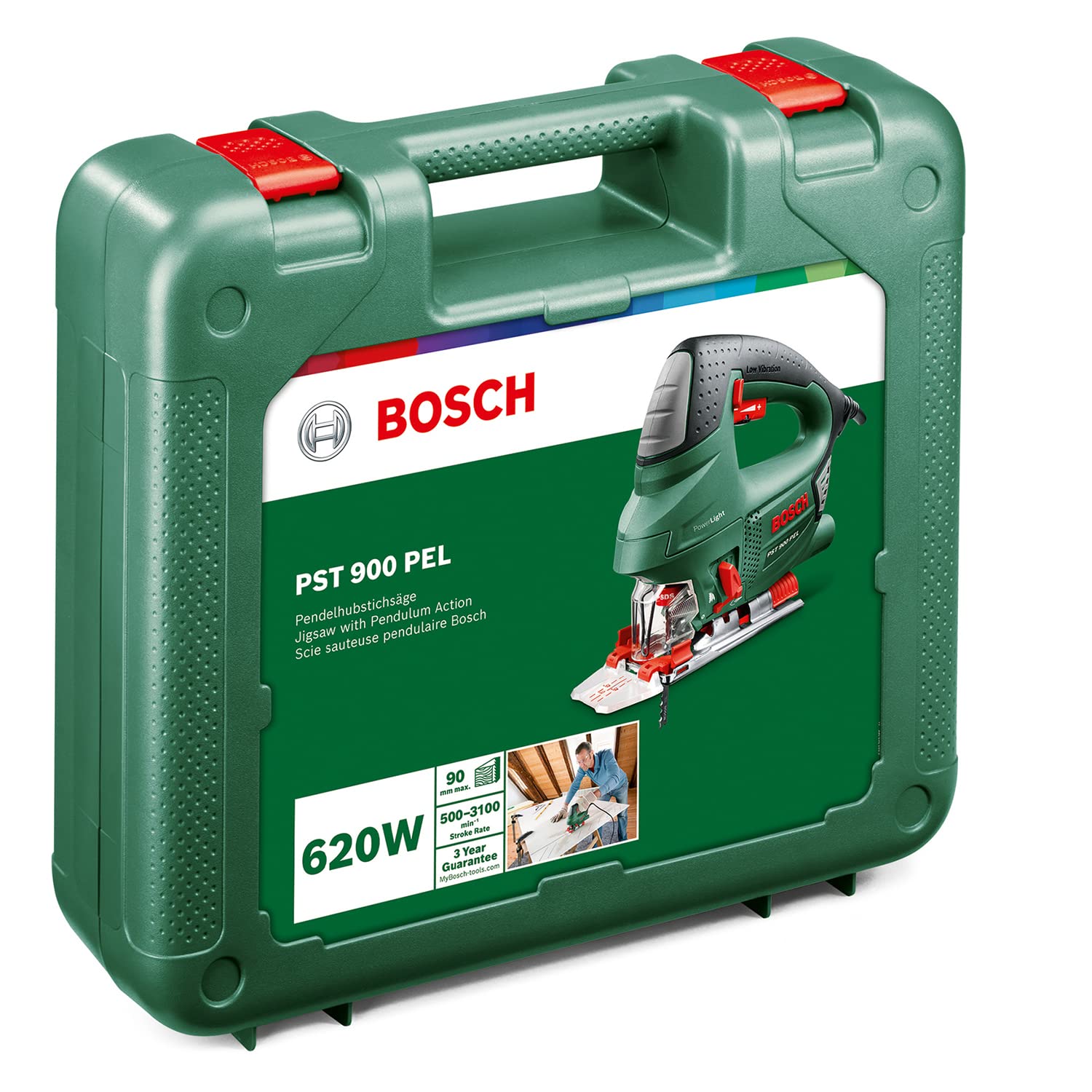 Bosch Stichsäge PST 900 PEL (620 Watt, Schnitttiefe 90 mm, im Kunststoffkoffer), Testnote: Testsieger (Magazin: Heimwerker Praxis)