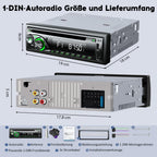 9-24V Autoradio mit CD DVD Player und Bluetooth Freisprecheinrichtung,RDS 1DIN Autoradio 7 Farben MP3 Player FM/AM Radio mit 2 USB SD/AUX/Lenkradfernbedienung