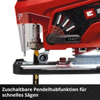 Einhell Akku-Stichsäge TC-JS 18 Li (1x2,5 Ah) Power X-Change (Li-Ion, 18 V, Pendelhubfunktion, Absaugadapter, inkl. 1x 2,5 Ah Akku, Ladegerät und Koffer)
