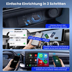 Carlinkit 2025 kabelloser CarPlay & Android Auto Adapter, Upgrade von kabelgebundener auf kabellose Verbindung, Plug & Play mit USB-A/Typ-C, Funktioniert mit iPhone iOS 10+ & Android 11.0+