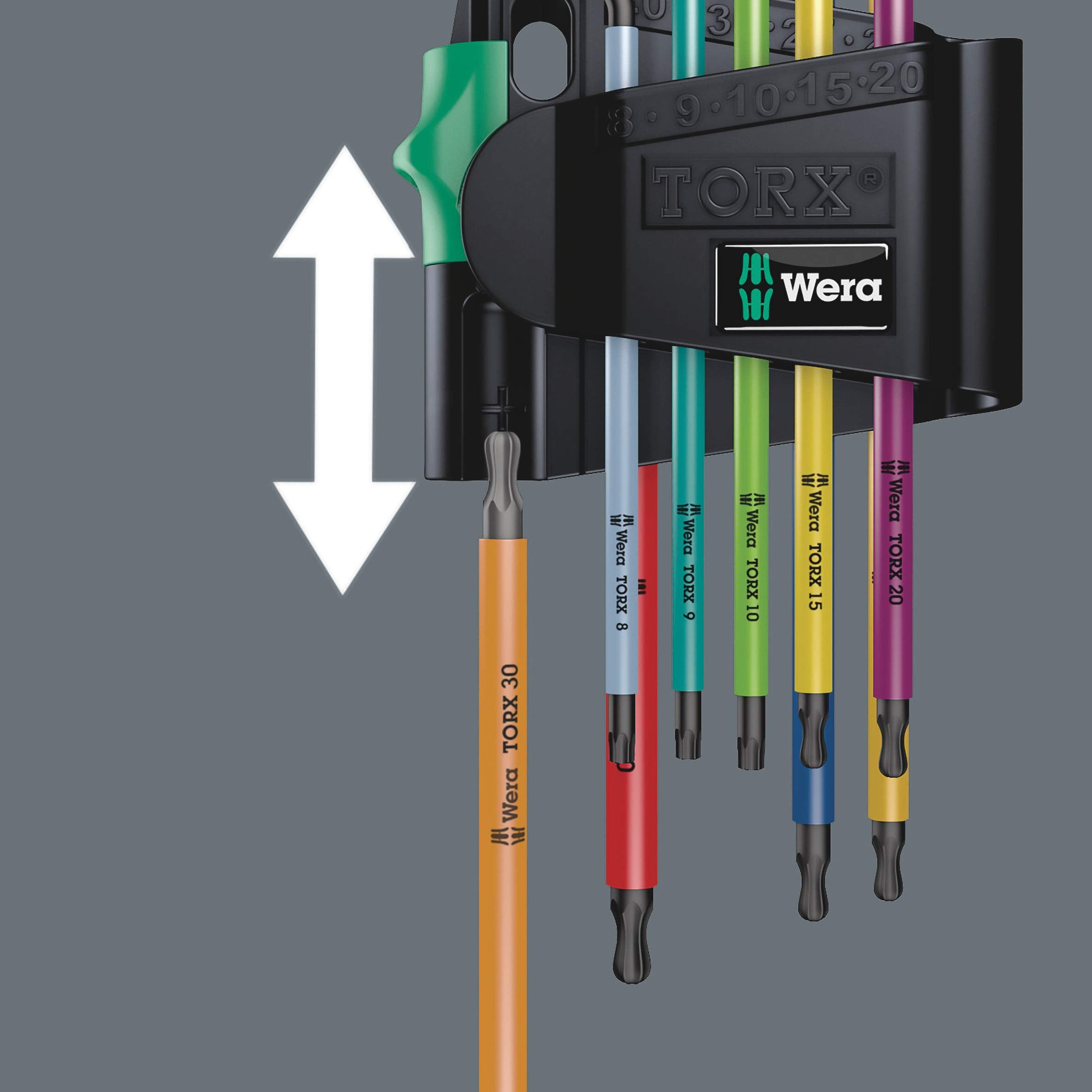Wera Winkelschlüsselsatz 967 SPKL/9 TORX® BO Multicolour, BlackLaser, 9-teilig, 05073599001