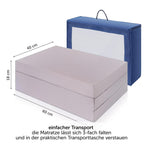 Alvi Reisebettmatratze Komfort 60x120 cm/Höhe 6 cm - Matratze für Baby Reisebett mit Baumwollbezug und Tasche, atmungsaktiv, waschbar, schadstoffgeprüft, Plüsch