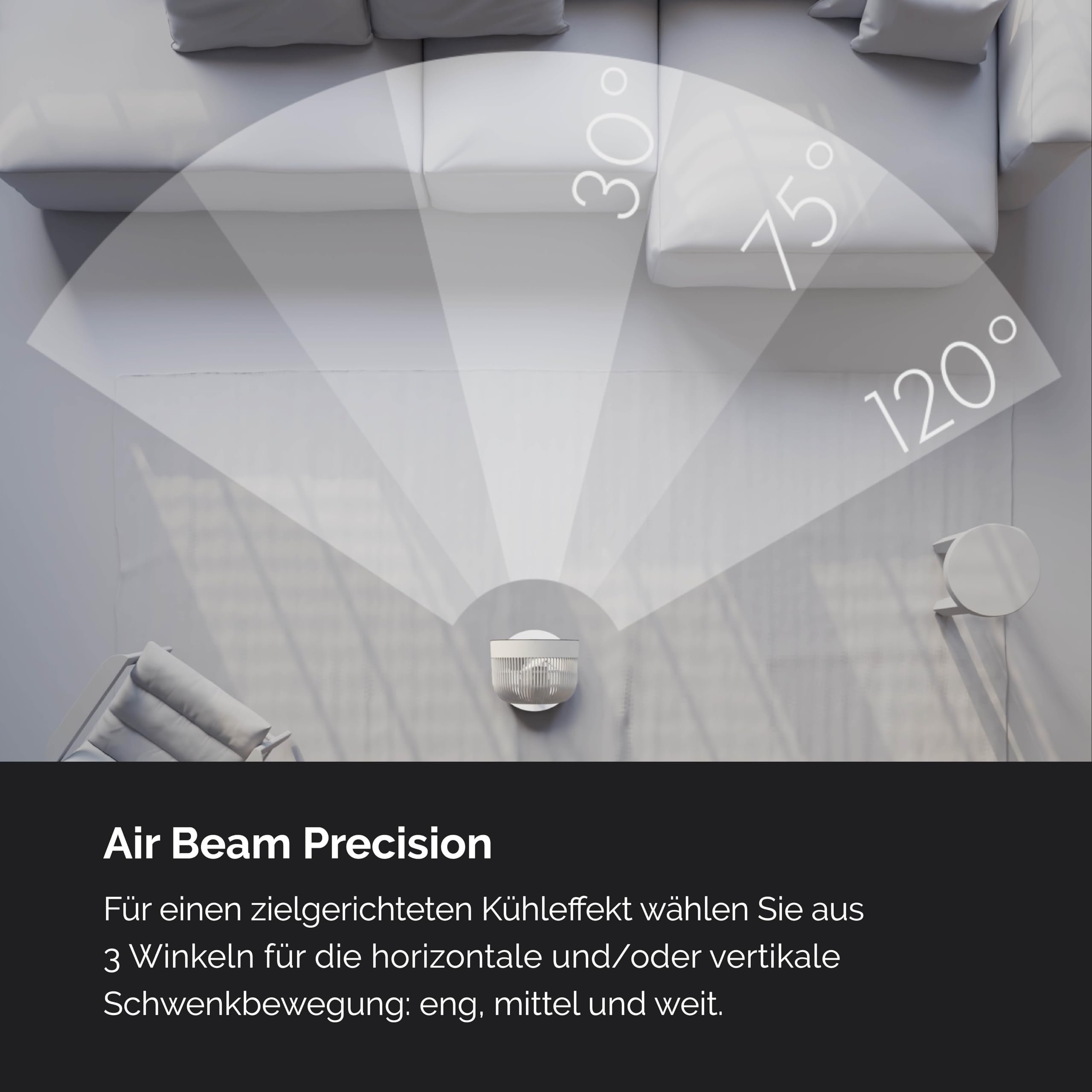 MEACO MeacoFan Sefte® Standventilator - höhenverstellbar Ventilator mit leistungsstarkem Luftstrom - außergewöhnlich leise ferngesteuerte Kühlung – Nachtmodus, Stummschaltung, Ein- und Ausschalttimer