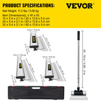VEVOR Dekorspachtel Set 25 cm / 60 cm/ 80 cm Breitspachtel, 0,89-2 m Klingenlänge Trockenbau Flächenspachtel, 0,5 mm Klingenstärke Fassadenspachtel aus Edelstahl, ergonomischer Griff Gipserspachtel
