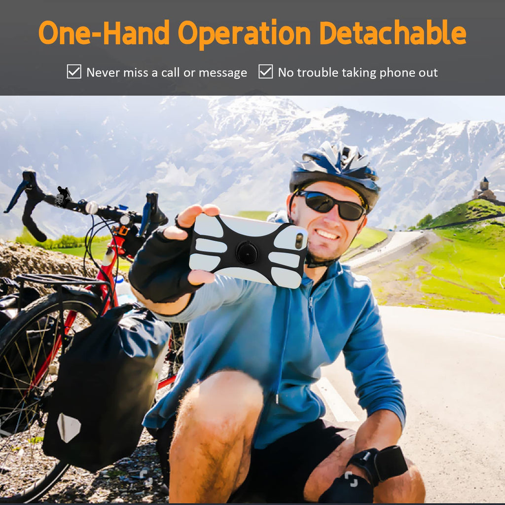 Rouclo Handyhalterung Fahrrad, Universal 360° drehbare, Handyhalter Motorrad Kompatibel mit iPhone 15/15plus/15pro/15pro max/14/13/12/11/XS, 4,5-7 Zoll Smartphones (Schwarz-4) 1