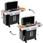 Theo Klein 9445 Weber Grill Genesis aus Holz inklusive Einsätze für Steak, Pizza oder Gemüse Mit Food-Attrappen und Grillbesteck Spielzeug für Kinder ab 3 Jahren