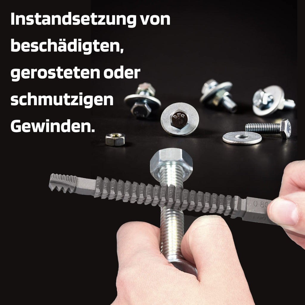 SW-Stahl 81680L Gewindefeile metrisch/für Gewinde-Steigungen von 0,8 bis 3,0 / für Innen- und Außengewinde/Gewindereparatur/KFZ-Feile/Werkstattbedarf