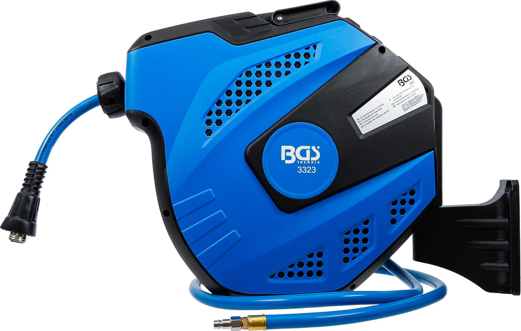 BGS 3323 | Druckluftschlauch mit Aufroller | automatisch | 12 m + 2 m