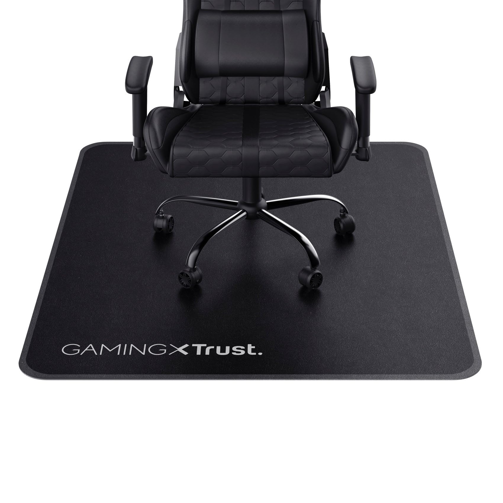 Trust Gaming GXT 715 Bodenschutzmatte 99 x 120 cm, Stuhlunterlage für Gaming Stuhl & Bürostuhl, Unterlage für Hartböden, Schreibtischstuhl Unterlage aus Robustem Material – Schwarz