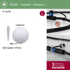 Paulmann 94179 Plug & Shine Lichtobjekt Globe IP67 3000K 575lm 24V Kugelleuchte Aussenleuchte Gartenbeleuchtung Terassenbeleuchtung 94179