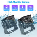 Hodozzy Rückfahrkamera Auto mit 8 Zoll LCD Monitor, AHD 1080P 2*Kameras IP69 Wasserdicht Super Nachtsicht, Rückfahrkamera Kabel 12V-24V für Wohnmobil/LKW/Anhänger/Bus/Vans, mit 15m+5m Kabel