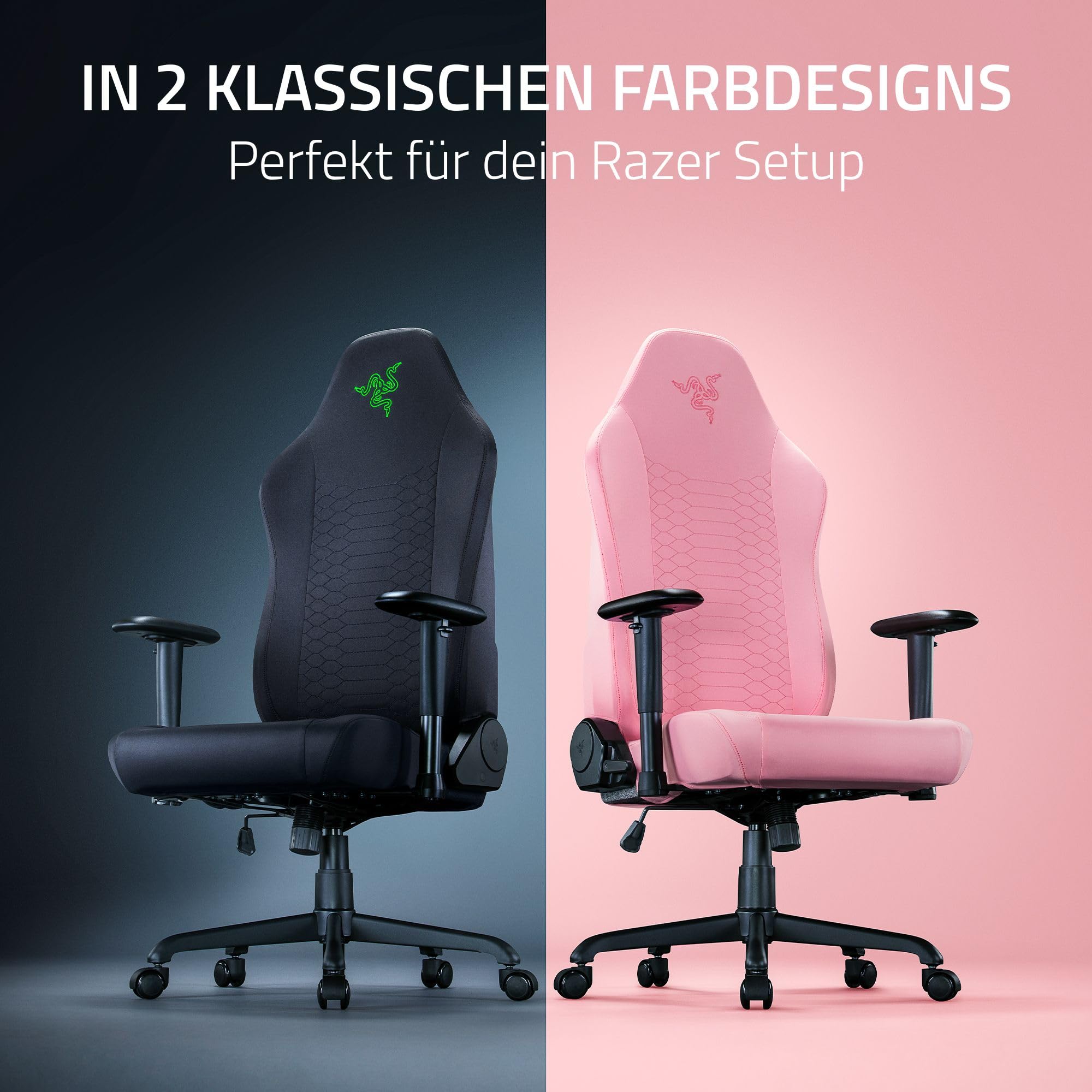 Razer Gaming Chair Sleeves - Designt Iskur V2 X - robust und komplett waschbar - Schutz vor Schmutz und Flecken (2-teilige Design Bezüge für Rückenlehne & Sitzfläche) Schwarz