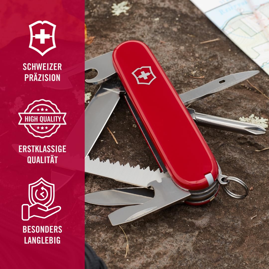 Victorinox Schweizer Taschenmesser Hiker, Swiss Army Knife, Multitool, 13 Funktionen, Klinge, Dosenöffner, Schraubendreher