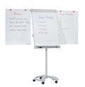 FRANKEN Flipchart, Beschreibbar, Magnetisch, Mobil, Mit Rollen und 2 Seitenarmen, Whiteboard mit Ständer, Papierhalterung und Stifteablage, 67 x 95 cm, PRO Deluxe Mobil, FC81