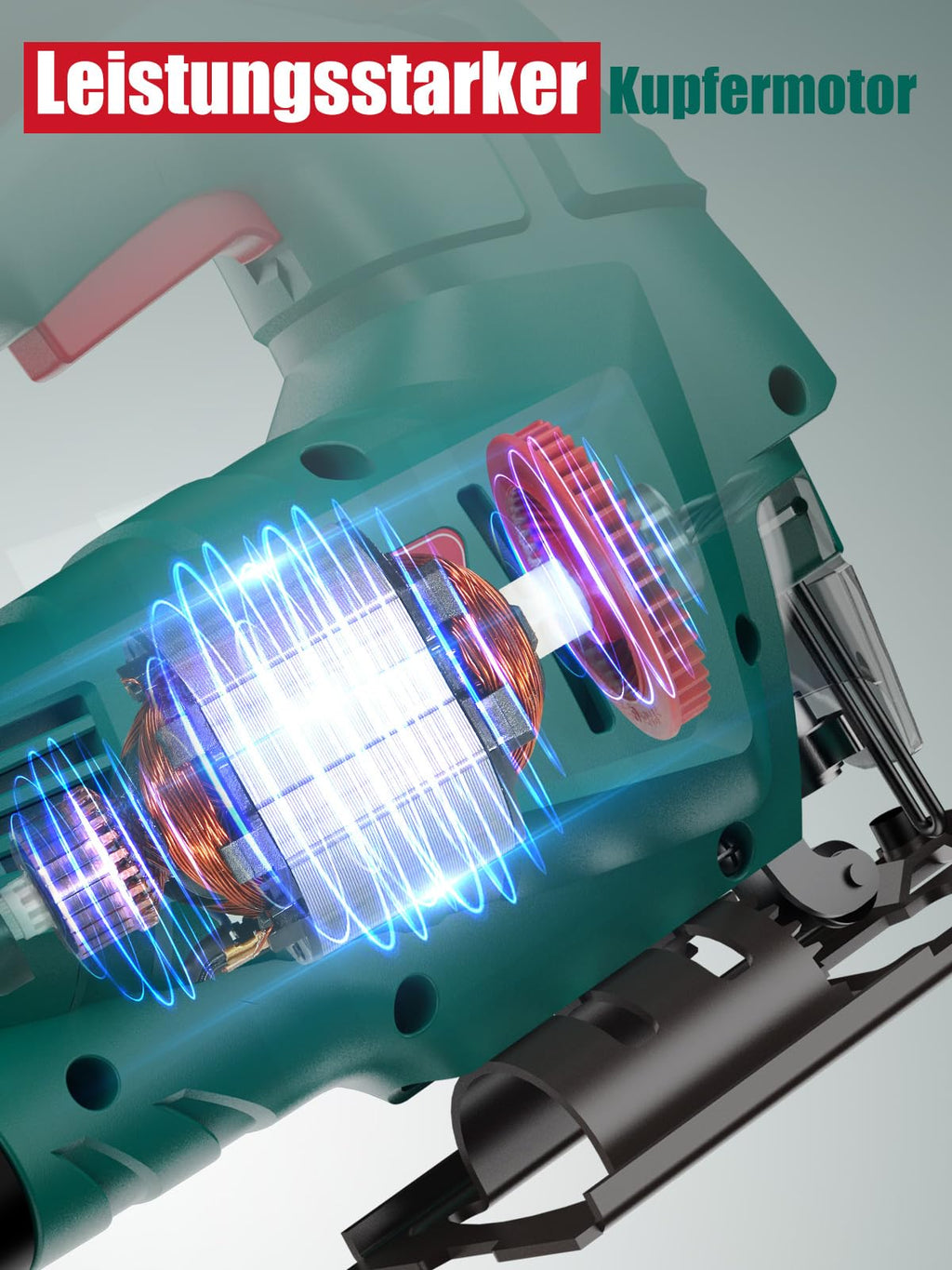 HYCHIKA Stichsäge, 800W Max Holz Schnitttiefe 110mm, 800-3000SPM Elektrische Stichsäge mit Laser, 7 Variable Geschwindigkeiten und 0-3 Orbital Position, 6 Blätter, Fasenschneiden: -45 °bis 45