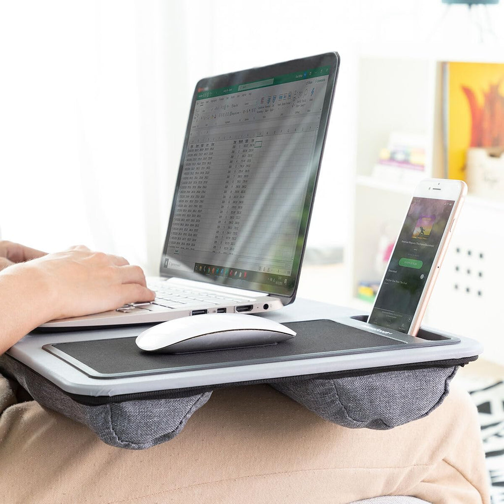 InnovaGoods® Laptop-Schreibtisch mit XL-Sitzkissen Deskion, bequemes und ergonomisches Arbeiten oder Studieren mit Schreibtisch- und XL-Sitzkissendesign, ideal für Zuhause und Büro.