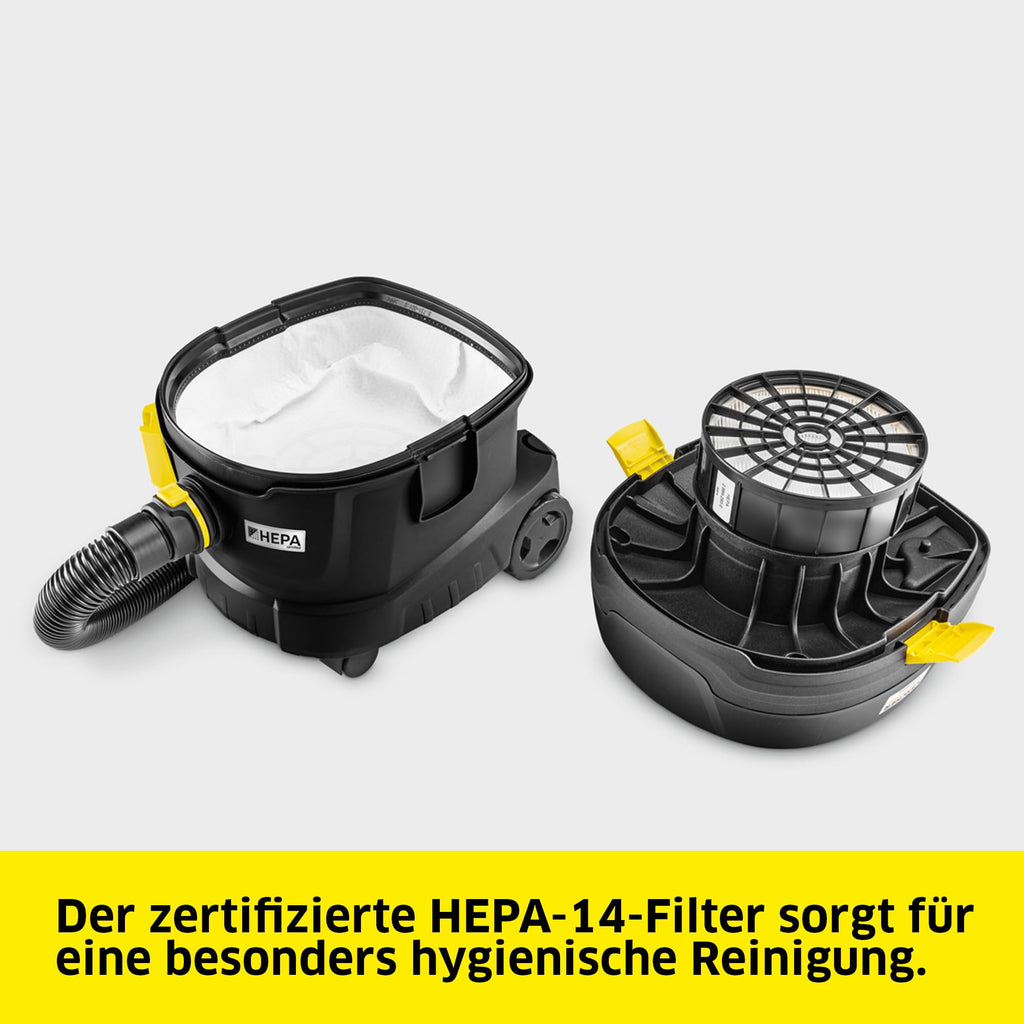 Kärcher Sauger T 11/1 Classic HEPA Re!Plast, leichter Staubsauger, Behälter: 11 l, Leistung: 850 W, Schalldruckpegel: 61 db(A), Gewicht: 4,2 kg, Kabel: 7,5 m, HEPA-14-Filter, Behälter mit Rezyklat
