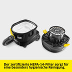 Kärcher Sauger T 11/1 Classic HEPA Re!Plast, leichter Staubsauger, Behälter: 11 l, Leistung: 850 W, Schalldruckpegel: 61 db(A), Gewicht: 4,2 kg, Kabel: 7,5 m, HEPA-14-Filter, Behälter mit Rezyklat