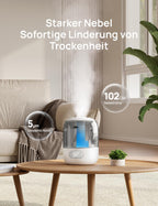 Dreo Luftbefeuchter für Schlafzimmer, kühler Nebel Luftbefeuchter für Haus und großen Raum, leiser Luftbefeuchter für Baby, Nachtlicht, ätherisches Diffusor, schnelle Ultraschall Luftbefeuchter
