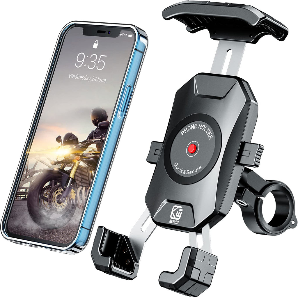 BRCOVAN Handyhalterung Motorrad, Handyhalter Fahrrad, Knopf-Automatikverriegelung 360 Drehung Outdoor Lenker Handy Halterung für 4-7 Zoll Smartphone