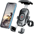 BRCOVAN Handyhalterung Motorrad, Handyhalter Fahrrad, Knopf-Automatikverriegelung 360 Drehung Outdoor Lenker Handy Halterung für 4-7 Zoll Smartphone