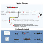 PARKVISION Rückfahrkamera,DC 12-24V Breitspannungs Frontkamera,Clever EIN Schlüssel Schwarzer Knopf,Flexible Einbaulage zulässig,NTSC TV System,4 Richtlinien optional-Schwarz