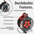 Brennenstuhl Professional Kabeltrommel 300 KU 4100 (40m Kabel in schwarz, aus Spezialkunststoff, Baustelleneinsatz und ständiger Einsatz im Außenbereich, Made in Germany)