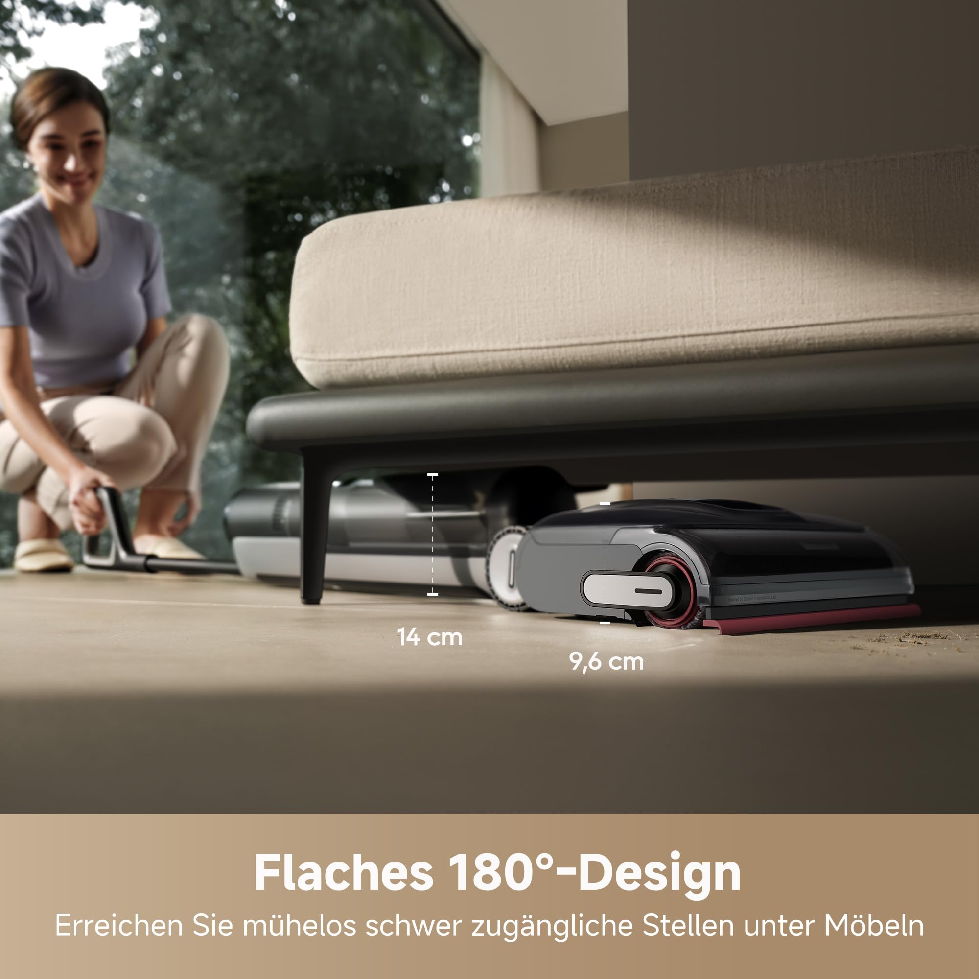 dreame H15 Pro Nass- und Trockensauger, GapFree AI DescendReach Roboterarm, dreifache Kantenabdeckung, 21.000 Pa Saugleistung, 0 Tangle, 100°C Bürstenwäsche, 5min 90°C Trocknung, 180° Lie-Flat