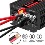 NOVOPAL 2000W/4000W Reiner Sinus Wechselrichter 12V auf 230V Spannungswandler mit 2 EU-Steckdose