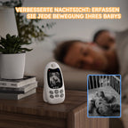 BOIFUN Babyphone mit Kamera 2 Zoll Tragbares Vox-Funktion Temperatursensor Nachtsicht-Video-Babyfon 2,4 Ghz, Intelligentes Standby Baby Monitor Gegensprechanlage Schlaflieder Lange Akkulaufzeit, 720p