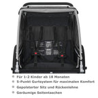 Tiggo VS 2 in 1 Kinderanhänger Fahrradanhänger Anhänger mit Buggy Set Jogger 50202 (Grau)