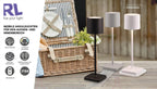 Reality Leuchten LED Akku Außen Tischleuchte Fernandez R54096166, Metall/Kunststoff sandfarbig, inkl. 1.5 Watt LED, Ladestation