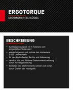 KS Tools Ratschen Drehmomentschlüssel 1/2 Zoll Drehknopf ERGOTORQUEprecision 516.1442 I 40-200 Nm I Mit Doppelskala in Nm und lbf•ft I Präzisions Schraubenschlüssel