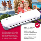 Olympia A210 4in1 Laminiergerät A4 | Laminierset A4 | Laminator | Schnelles Aufwärmen | Laminiermaschine, Papierschneider & Eckrunder | Ideal für Büro Schule & Heimgebrauch | Inkl. 15 Folien