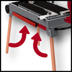 Einhell Radial-Fliesenschneidmaschine TE-TC 620 U (800 W, extra lange Zuglänge, robustes einklappbares Untergestell, Transporträder/-griff, 6-fach kugelgelagerte Motorführung)
